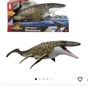 MATTEL Jurassic World Rebirth Bite N Blast Mosasaurus Action Figure Dinosaur Toy